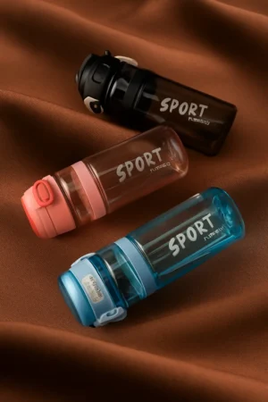 Portable Sport Water Bottle with Secure Flip-Top Lid
