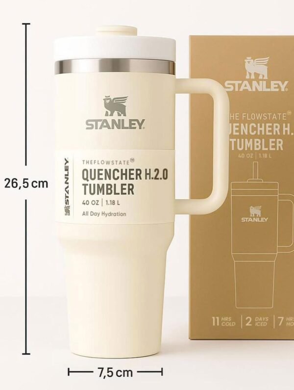 Stanley Quencher ProTour Flip Straw Tumbler | 40 OZ - Cream/White - Image 5