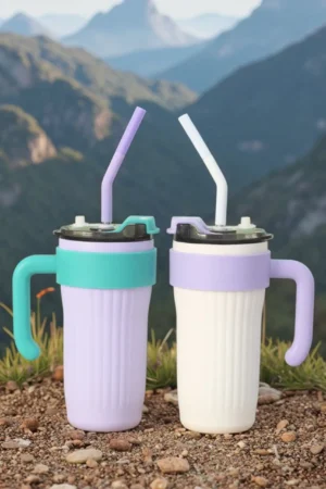 Giant Thermos Cup With Straw
