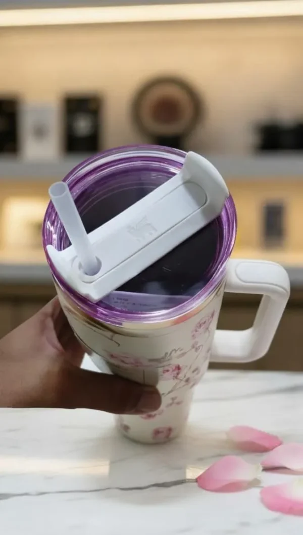 Stanley Quencher H2.0 FlowState Tumbler, Wild Rose Collection - Image 3