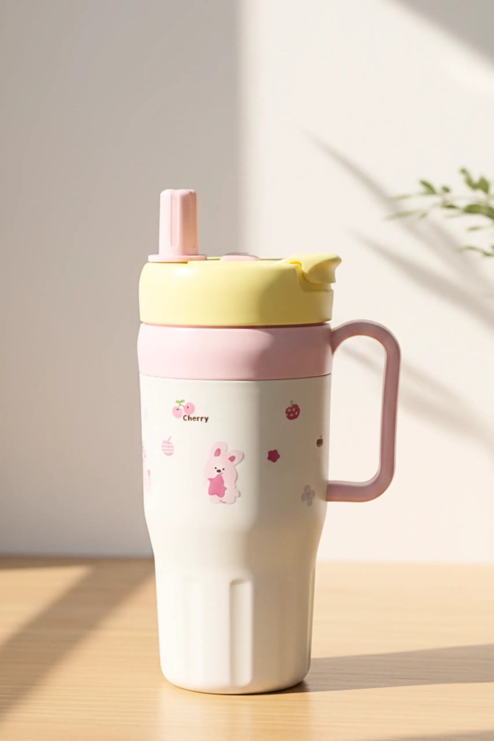 Kawaii Character Dual-Lid Insulated Travel Tumbler - Image 2